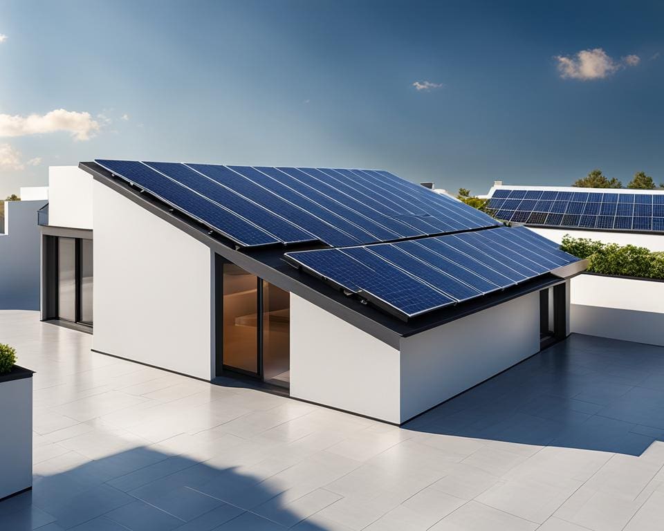 Zonne-energie op het dak van een huis