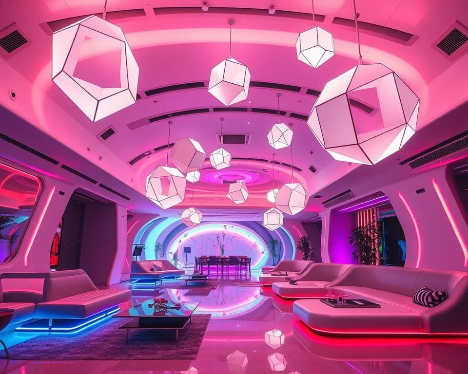 Originele lichtinstallaties voor een futuristisch interieur